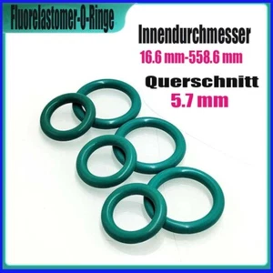 O-Ringe FKM Fluor Gummi Öl Resistant Dichtungen Ø16mm-558mm Schnurstärke 5.7mm - Picture 1 of 7