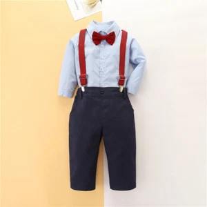 2Pcs Boys Gentleman Party Suit Long Sleeves Shirt and Vest Pants Set for Party - Picture 1 of 8
