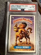 1986 GARBAGE PAIL KIDS STICKERS SERIES 3 #86a HORSEY HENRY CHECKLIST PSA 6 EX-MT