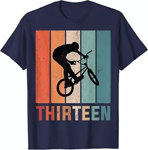 13th Birthday Retro BMX Bicycle Bike Boys Kids 13 Years Old T-Shirt Hoodie - Picture 1 of 10
