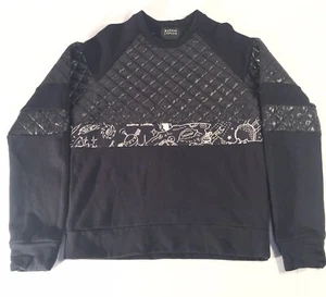Markus Lupfer Quilted Print Collage Sweatshirt Mens Large Black EUC - Bild 1 von 6