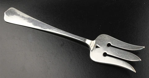 Sterling Randahl of Chicago Arts & Crafts JOR Mark Hand Wrought Serving Fork Cover