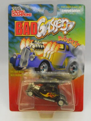 ¡MALOS GASEADORES! Ford 1:64 negro con llamas 1999 Racing Champions Foto 1 de 3