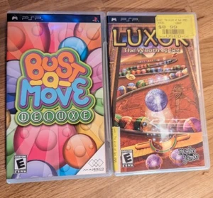 PSP Games Lot Bundle Bust-A-Move Deluxe Luxor The Wrath of Set CIB - Picture 1 of 3