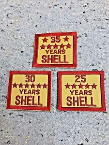 SHELL ÖL GAS MITARBEITER DIENSTJAHRE PATCHES NOS EMBLEM'S 25 30 35 JAHRE - Bild 1 von 1