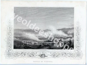 Antiker Druck Gravur, Schlacht von Vittoria, GW Terry, DJ Pound - Bild 1 von 12