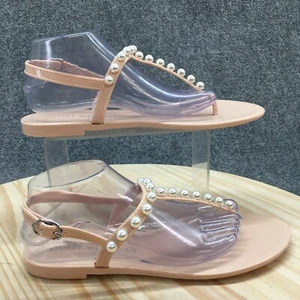 Stuart Weitzman Sandals Womens 10 B Slingback Pink Pearly Studded Jelly NEW - Picture 1 of 19