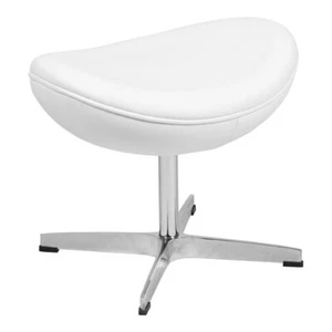 Flash Furniture LeatherSoft And Fiberglass Saddle Ottoman in White - Picture 1 of 9