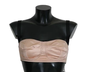 DOLCE & GABBANA Underwear Pink Balconcino Black Straps Bra IT40 / US6 RRP $600  - Picture 1 of 5