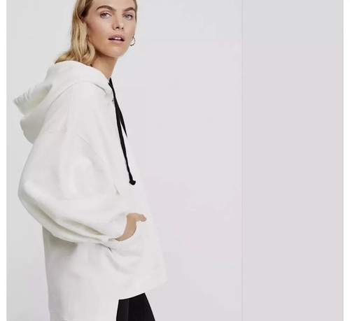 OFF WHITE Free People High Road maglione oversize felpa manica dolman media felpa con cappuccio