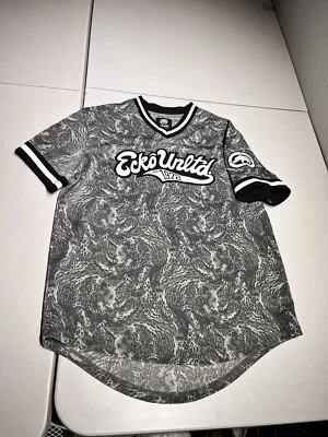 Ecko UNLTD Jersey Men's Large Embroidered Rhino Camo Baseball Shirt Spellout - Image 1 of 4
