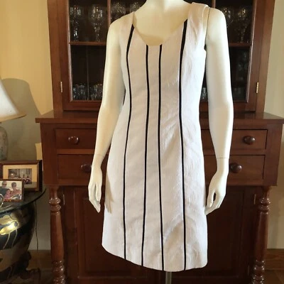 Antonio Melani Navy And White Sheath Dress Size 2 - Image 1 of 4