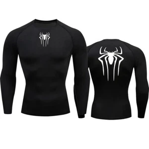 New Compression Shirt Men Fitness Gym Super Hero Sport Spider-Man T-Shirt - Picture 1 of 8