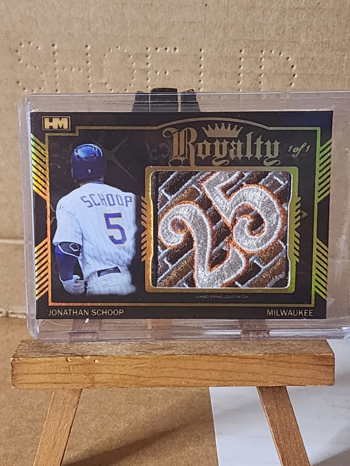 2018 Hits Memorabilia Royalty Jonathan Schoop 1/1 juego usado Jumbo logotipo parche 25 Foto 1 de 2