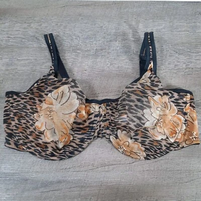 Nuevo Sujetador Cacique Con Etiquetas Talla 44DDD Transparente Floral Estampado Animal Con Aros  Foto 1 de 4