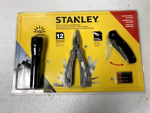 Stanley Tool Set 3 Piece Flashlight Multi Tool and Knife Multi Tool 12 in 1 NEW - Picture 1 of 3