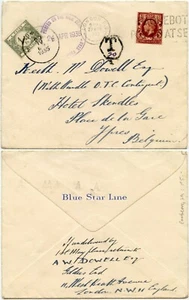 1935 SOBRE BLUE STAR LINE GB BBÉLGICA FRANQUEO ENVÍO DEBIDO - Imagen 1 de 1