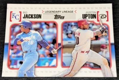 2010 Topps Legendary Lineage LL-44 - BO JACKSON & Justin Upton - Image 1 of 3