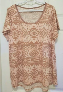 LuLaRoe Classic T Pink Aztec Southwestern Stripes Pattern Size 2XL NWT - Picture 1 of 10