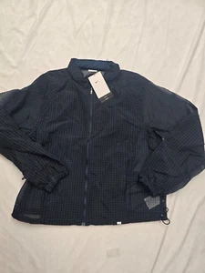 Nike Running Division Jacket Womens SZ Medium Navy Blue Grid Packable FV6403 478 - Picture 1 of 9