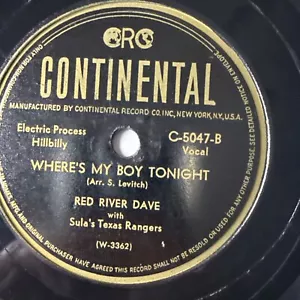10" 78 RPM-Red River Dave-Someday/Where's My Boy Tonight/Continental C-5047 - Imagen 1 de 4