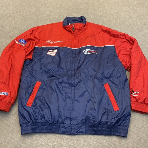 Vintage Ford Jacket Mens XL NASCAR Rusty Wallace Penske Racing Coat Chase Cover