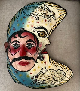 Mann im Mond Blechmaske Vintage - Bild 1 von 3