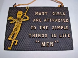 Vintage Wall Hanging Black Metal Trivet "Many Girls Are Attracted..." Quote - Picture 1 of 2