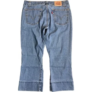 Vintage Levis 525 Low Capri Jeans Damen Etikett 10 x 22,5 Schrittlänge verwaschen blau Denim - Bild 1 von 13