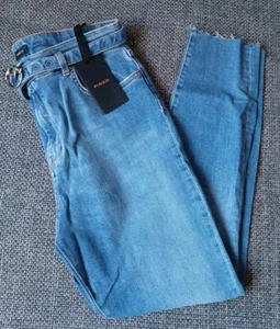 Pinko Damen Susan Skinny Jeans W32 L27 Blau Denim Love Birds Gürtel Neu mit Etikett - Bild 1 von 15
