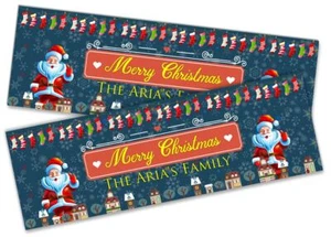 x2 Personalised Christmas Banner Xmas Party House Decoration Occasion 500 - Picture 1 of 5