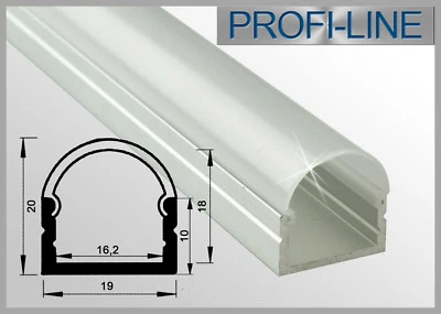LLV Ab 12,80 €/m LED Alu Bogen Profil 2m Typ U halbrunde Abdeckung LED-Strip Schiene