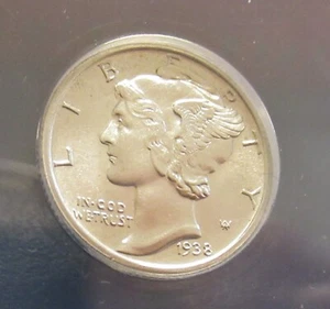 1938 d Mercury Dime, ANACS MS 65 FSB, A Bright, White Example - Picture 1 of 11