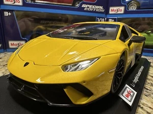 Maisto 1:18 Lamborghini Huracan Performante Diecast Model – Yellow – Brand New - Picture 1 of 15