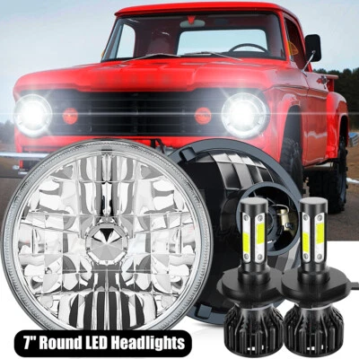 Для Dodge W100 W200 W300 пара пикапов 7 дюймов круглые светодиодные фары дальний/ближний свет A++ - Изображение 1 из 4