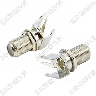 100x F-Type Jack Female Bulkhead Right Angle Thru Hole PCB Mount Connector New - Image 1 of 4