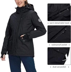 Women's Snow Jacket, Rain Jacket, Sweater, Coat, Black. Camel Crown - Picture 1 of 7