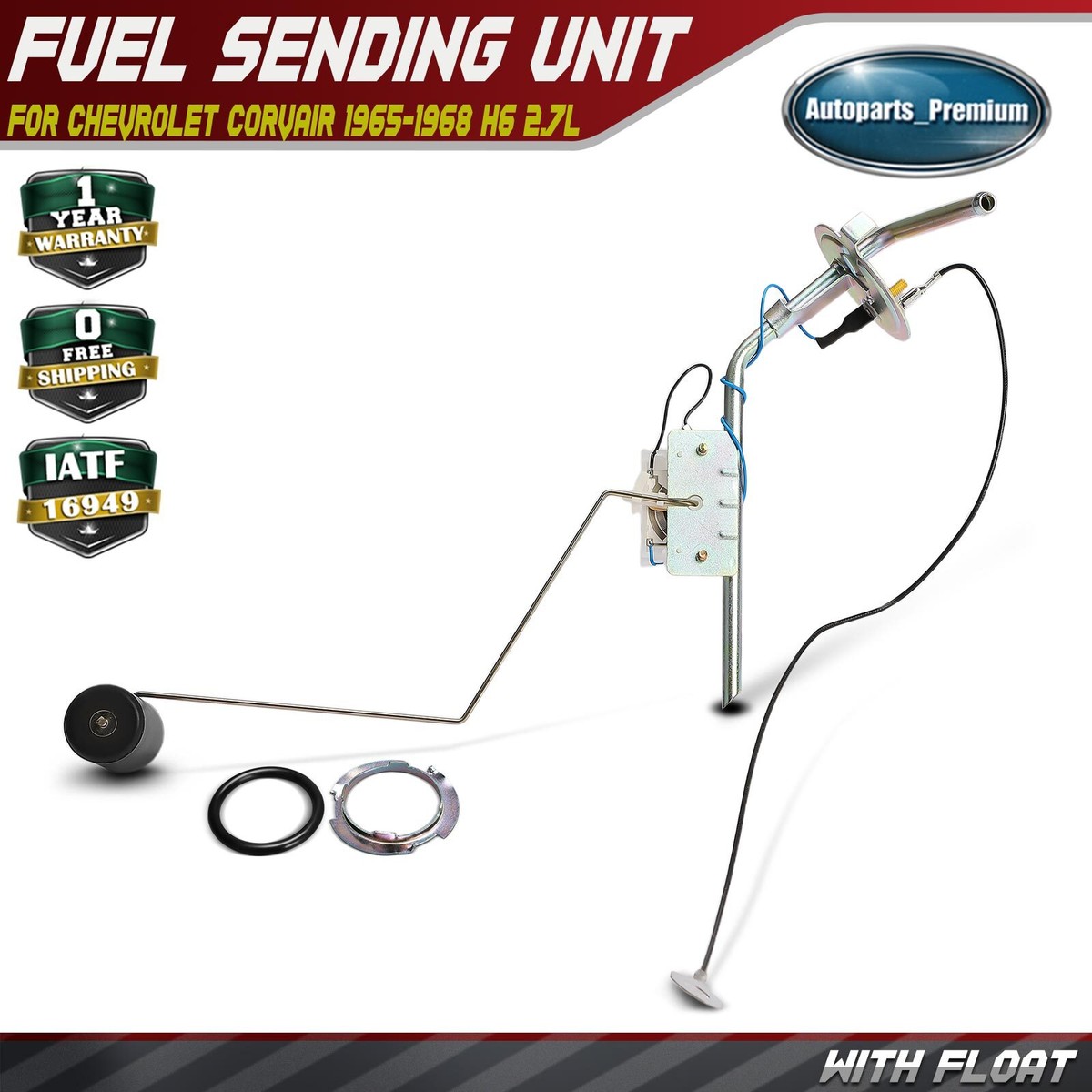 A-Premium Fuel Tank Sending Unit For 1965-1968 Chevrolet Corvair 2.7L | Direct Replacement, Includes Float