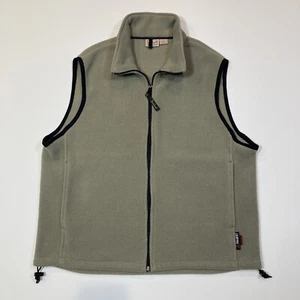 Woolrich Mens Fleece Vest Size Large Light Olive Green Full Zip USA Outdoor - Picture 1 of 12