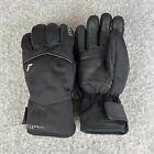Reusch Goretex Ski Gloves Black Mens Womens Small Medium Leather Snow Winter
