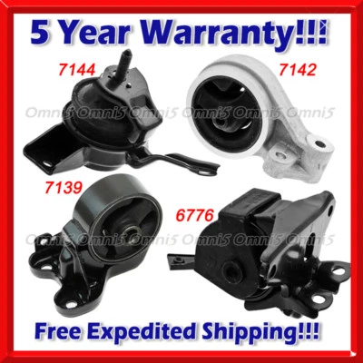 K877 Fit 04-06 Kia Spectra/ Spectra 5, 2.0L AUTO, Motor & Trans Mount Set 4PCS - Image 1 of 4