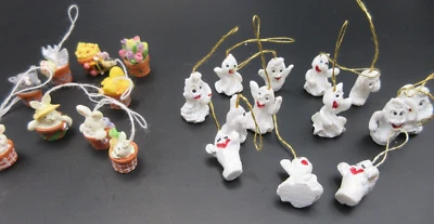 Lote 22 piezas Casa de Muñecas Miniatura Árbol Decoración HALLOWEEN Fantasmas + Pascua Conejito Gato 1:12 Foto 1 de 4