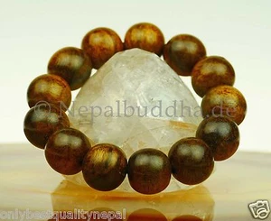 Armband Edelholz Vietnam Braun Sandelholz Kugeln poliert Natur 91c - Bild 1 von 3