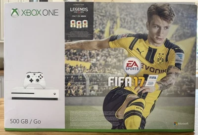 Microsoft Xbox One S FIFA 17 500GB White Console BOXED with 1 controller + games - Image 1 of 4