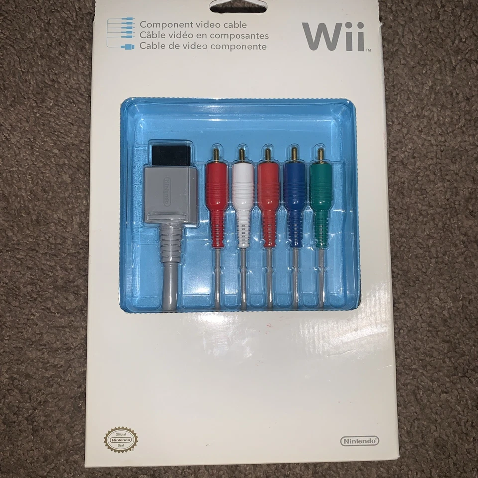NIB Rare Nintendo Wii OEM Component Video Cables Red/Blue/Green Vintage AV Cords - Image 1 of 4
