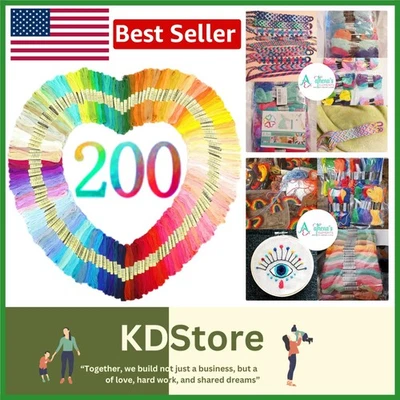 Athena’s Elements Rainbow Embroidery Floss - 200 Vivid Colors for Crafts & Ne... - Image 1 of 4