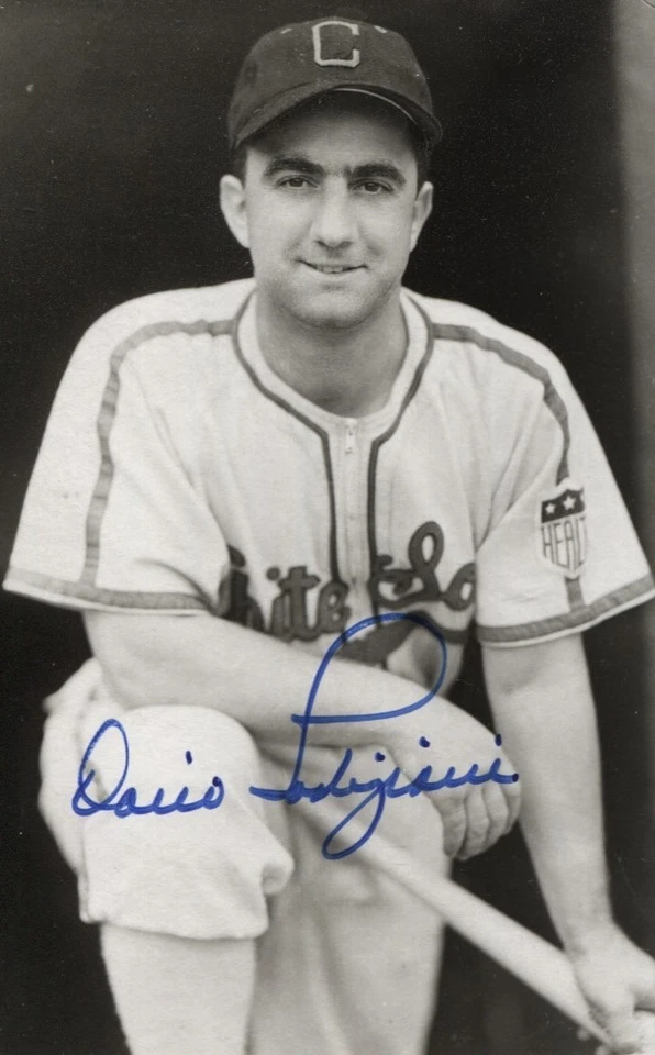 Dario Lodigiani autographed vintage White Sox Rowe Postcard size photo - Image 1 of 1