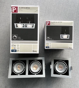 Paulmann LED Recessed Lights. Premium Line Swiveling. 1 double, 1 single. NEW. - Picture 1 of 8