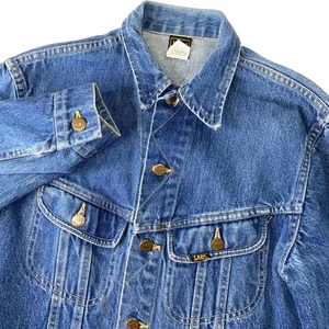 Vintage Lee Denim Trucker Jacke USA 80er Etikett Gr. 20 Damen XS Small Western Rodeo 90s - Bild 1 von 14