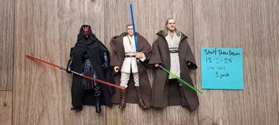 Star Wars Black Series Qui-Gon Obi-Wan Darth Maul Phantom Menace paquete de 3 sueltos Foto 1 de 3